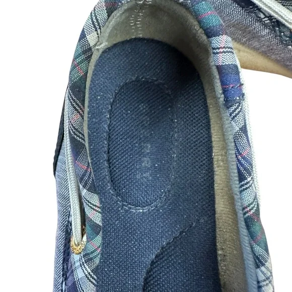 Sperry Topsiders boat shoes in blue and white plaid Size 6.5 - Picture 6 of 11